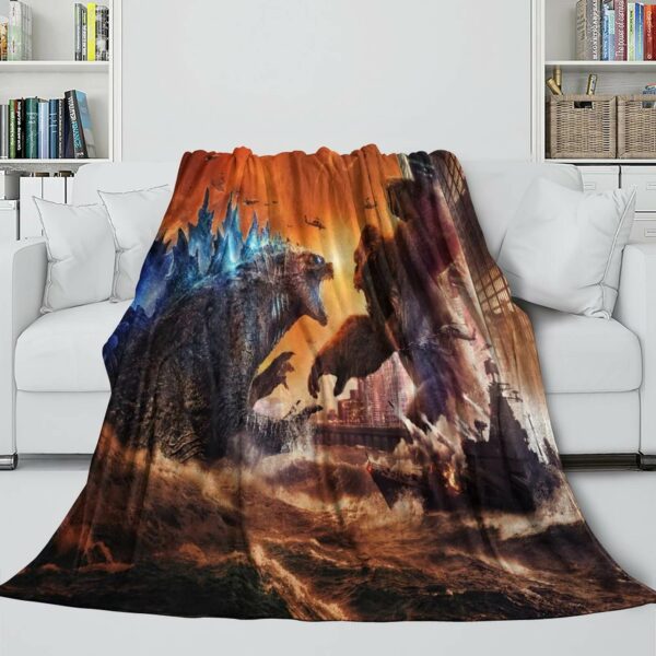 Godzilla Blanket KingKong Printing Flannel Throw