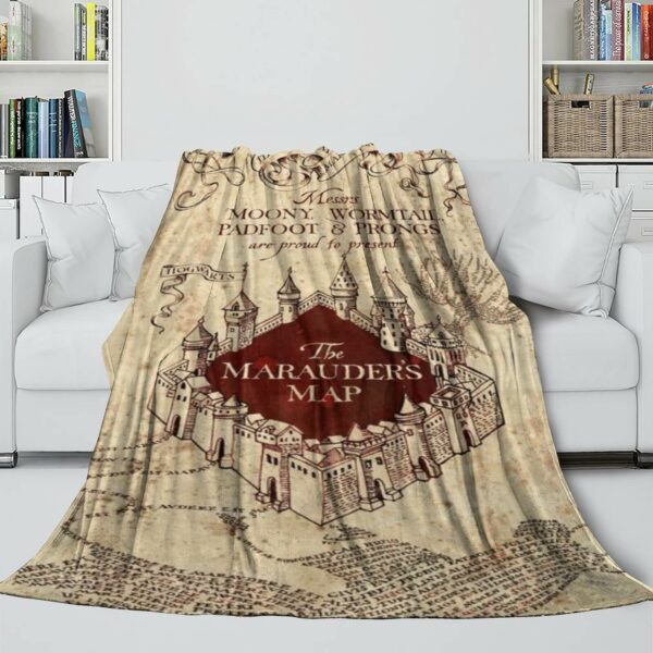 Harry Potter Marauders Map Blanket Printing Flannel Throw