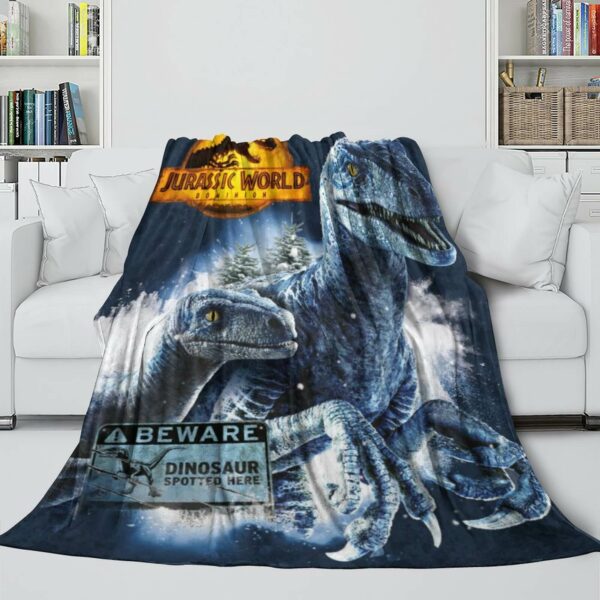 Jurassic World Dominion Blanket Printing Flannel Throw