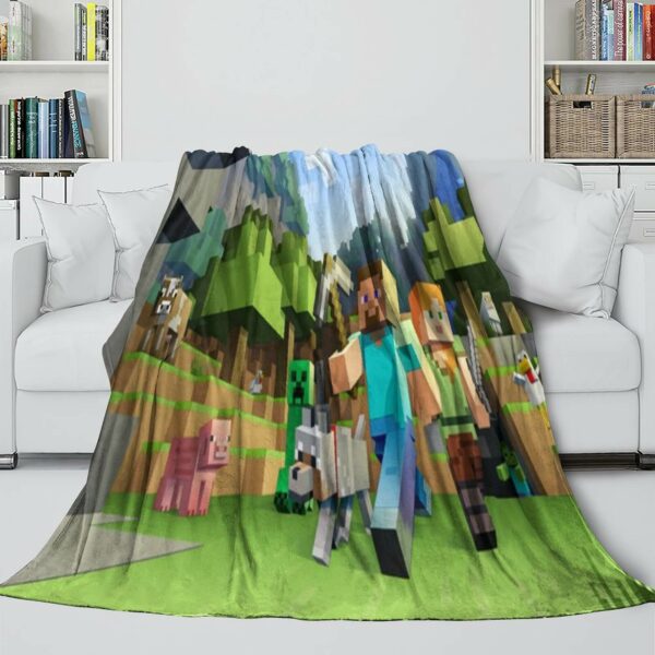 Minecraft Blanket Printing Flannel Throw