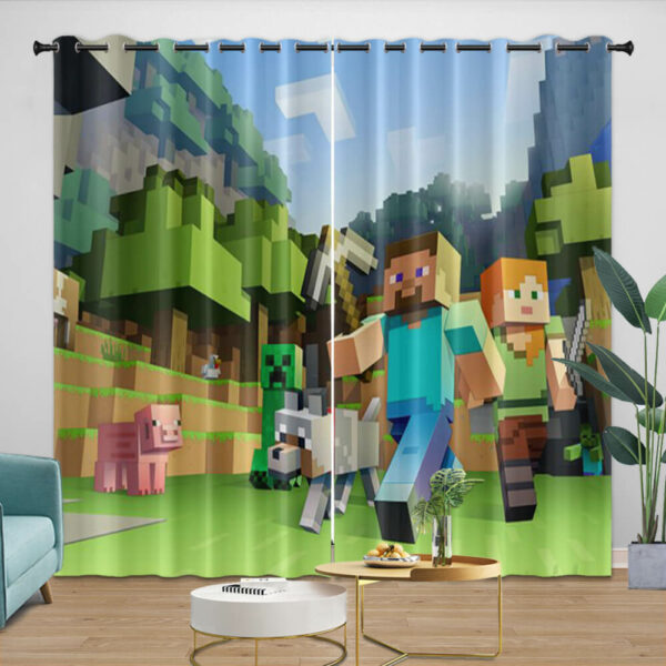 Minecraft Curtains Blackout Window Drapes