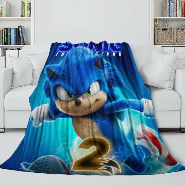 Sonic Blanket Printing Flannel Throw Pattern #1