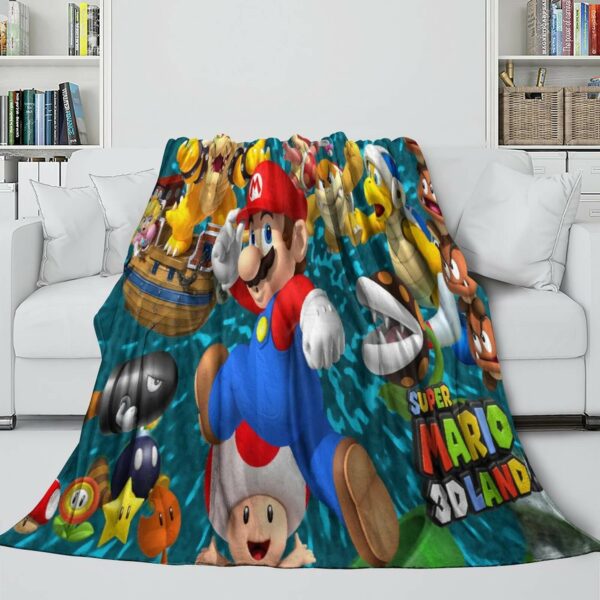 Super Mario Blanket Printing Flannel Throw